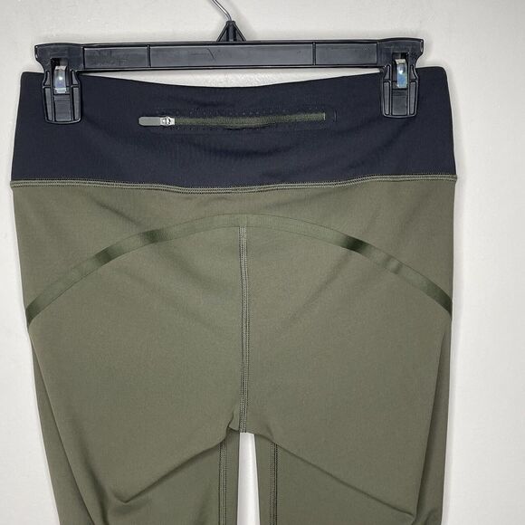 LULULEMON Womens Smooth Stripe Crop Leggings EUC Athletic Scalloped Trim Sz 6 - Picture 6 of 7